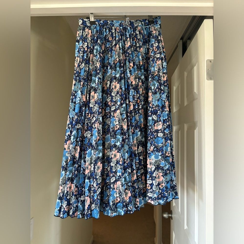 Fable Street Pleated Midi Flared Skirt Ditsy Floral Feminine Grandma Chic